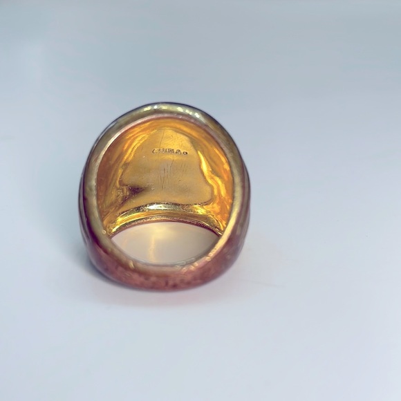 Coach Tricoloured Shell Ring, Size 6 - Picture 3 of 7